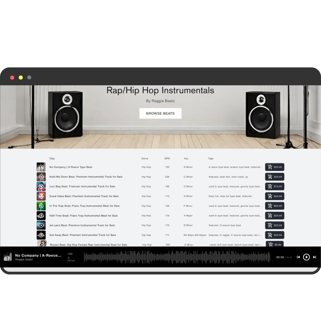 Shopify Beat Store Service 3 2