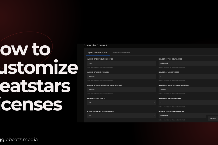 How to customize Beatstars Licenses